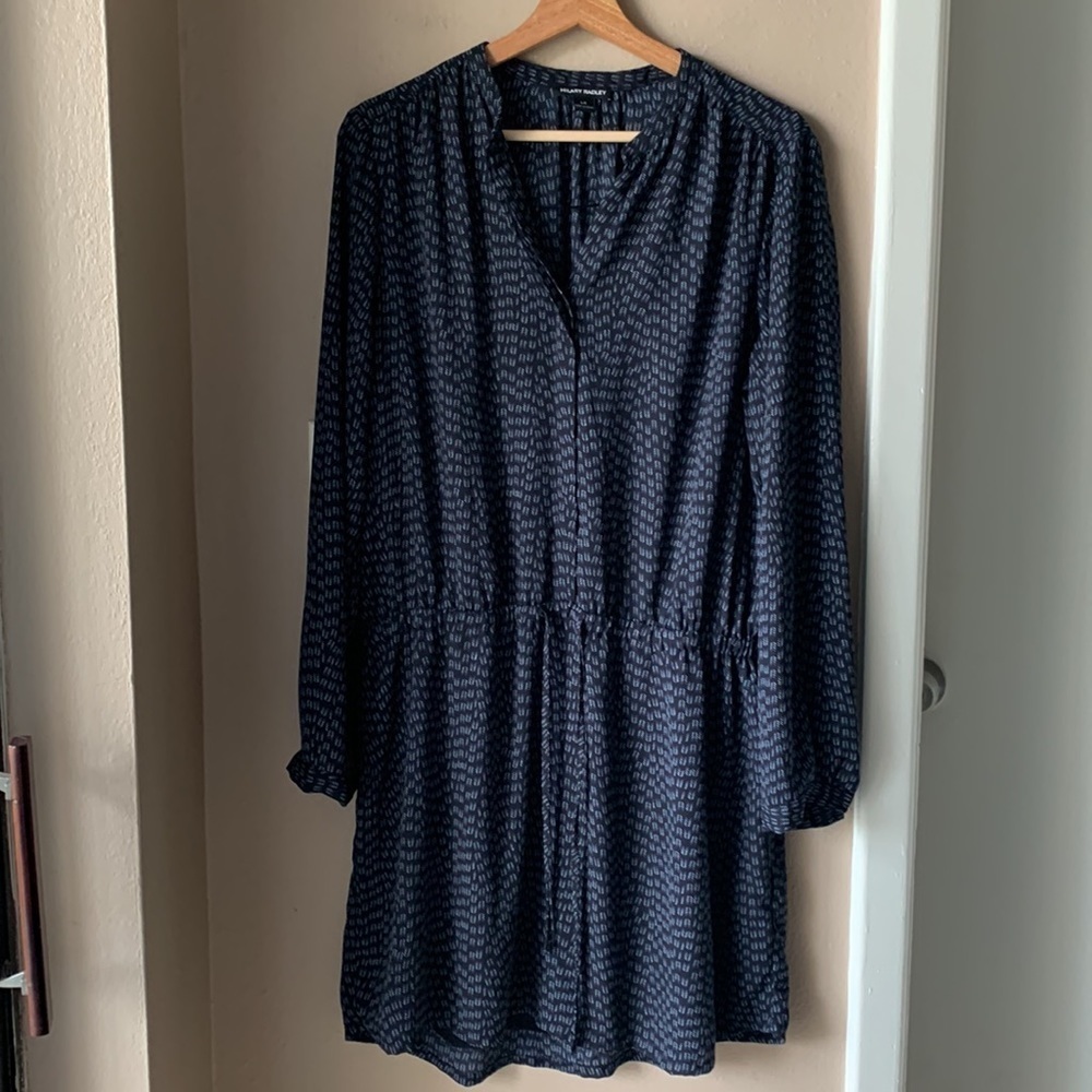 Hilary Radley Blue Long Sleeve Dress